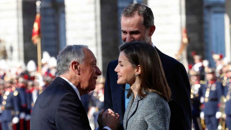 Los Reyes reciben al Presidente de Portugal