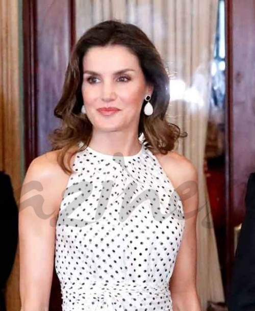 La reina Letizia estrena vestido de lunares de Carolina Herrera