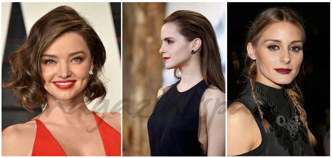 Miranda Kerr (Fake Bob), Emma Watson (Wet Look) y Olivia Palermo (Coleta francesa)