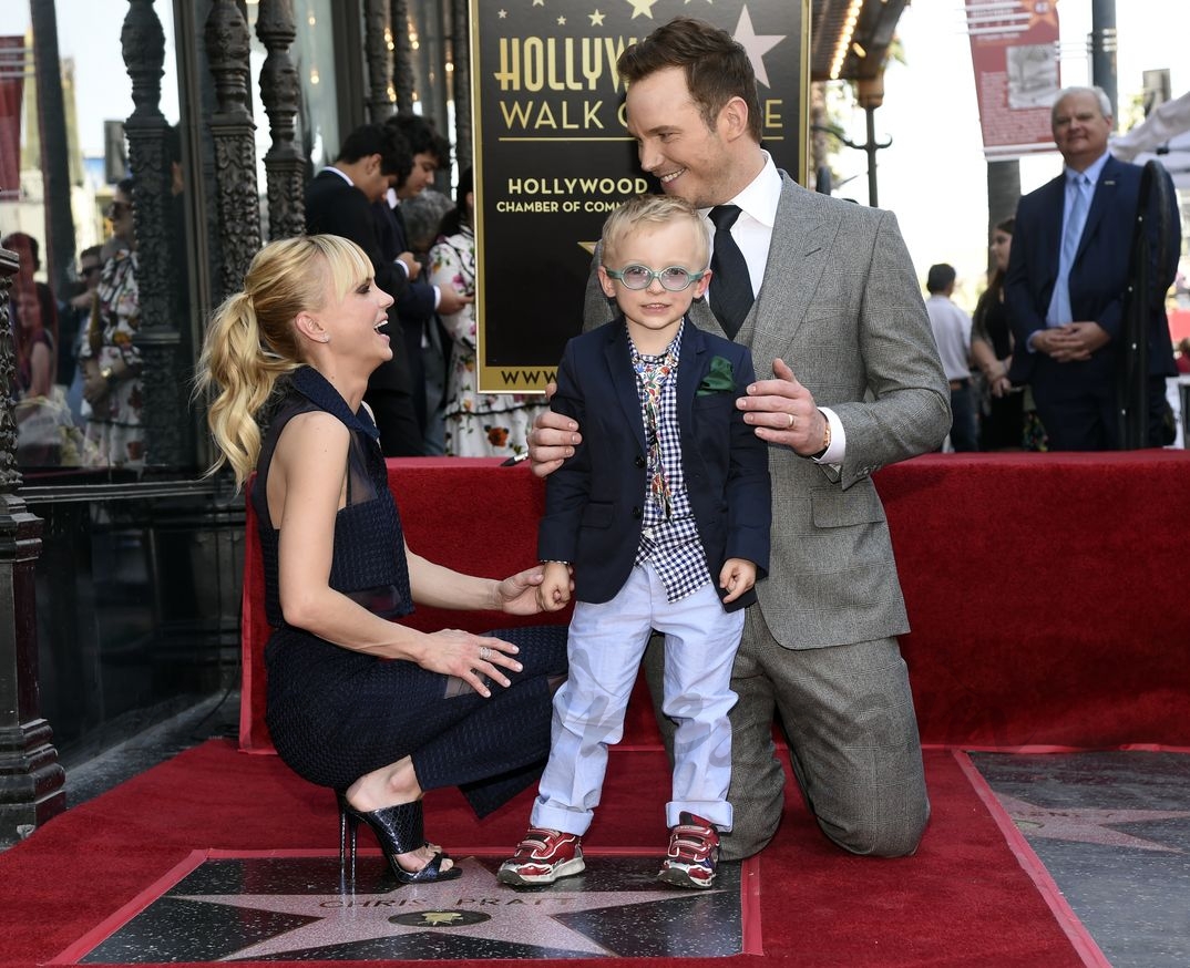 Chris Pratt con Anna Faris y su hijo - 2017