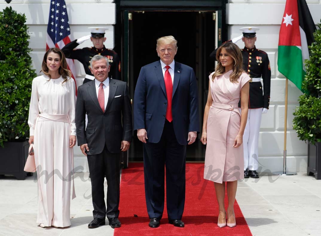 Rania de Jordania, Abdulah II de Jordania, Donald Trump y Melania Trump
