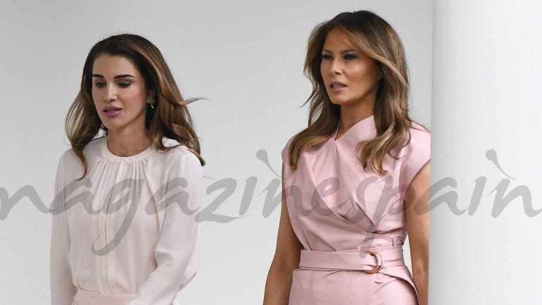 El duelo en rosa de Melania Trump y Rania de Jordania