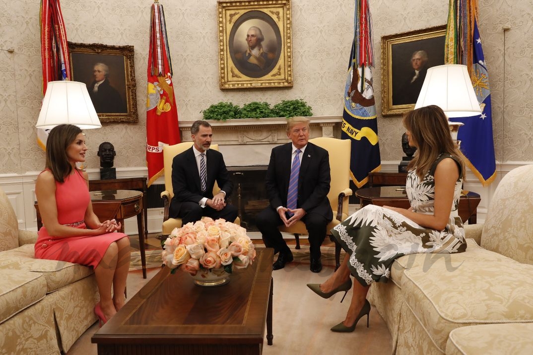 Encuentro en el Despacho Oval de los Reyes con el Presidente y la Primera Dama de los Estados © Casa S.M. El Rey
