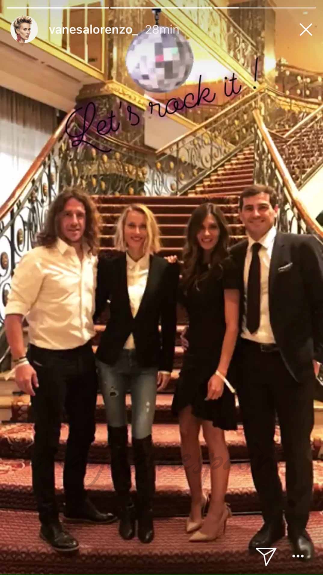 Carles Puyol, Vanesa Lorenzo, Sara Carbonero e Iker Casillas © Vanesa Lorenzo Stories Instagram