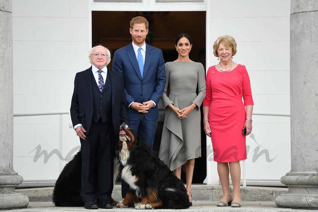 El príncipe Harry y Meghan Markle con el Presidente de la República de Irlanda y su esposa