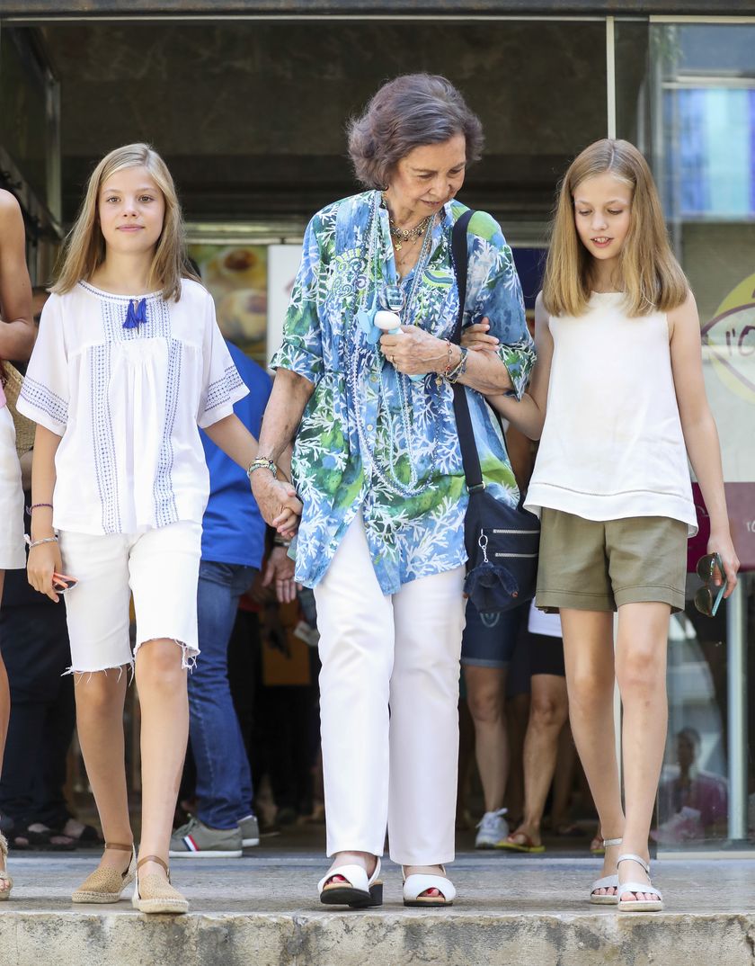 La reina Sofía, reina Letizia, princesa Leonor e infanta Sofia