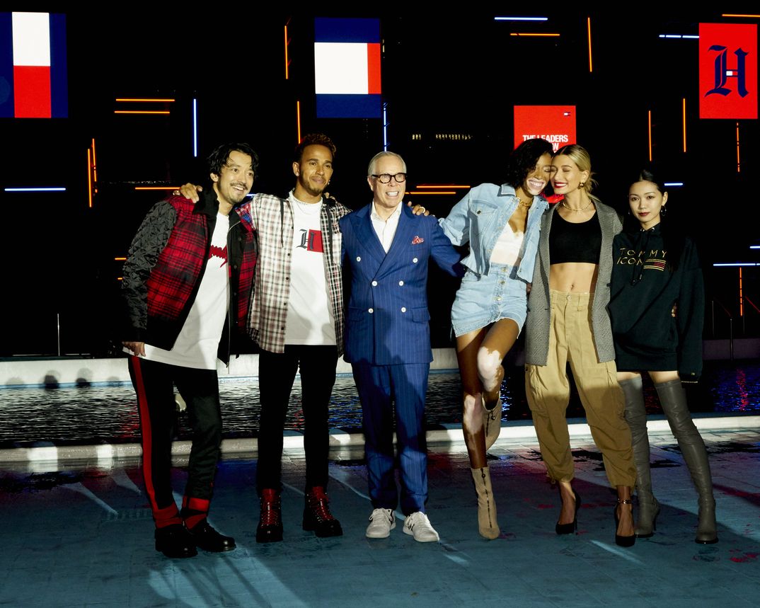 Lewis Hamilton, Tommy Hilfiger, Winnie Harlow, Hailey Baldwin, Fumi