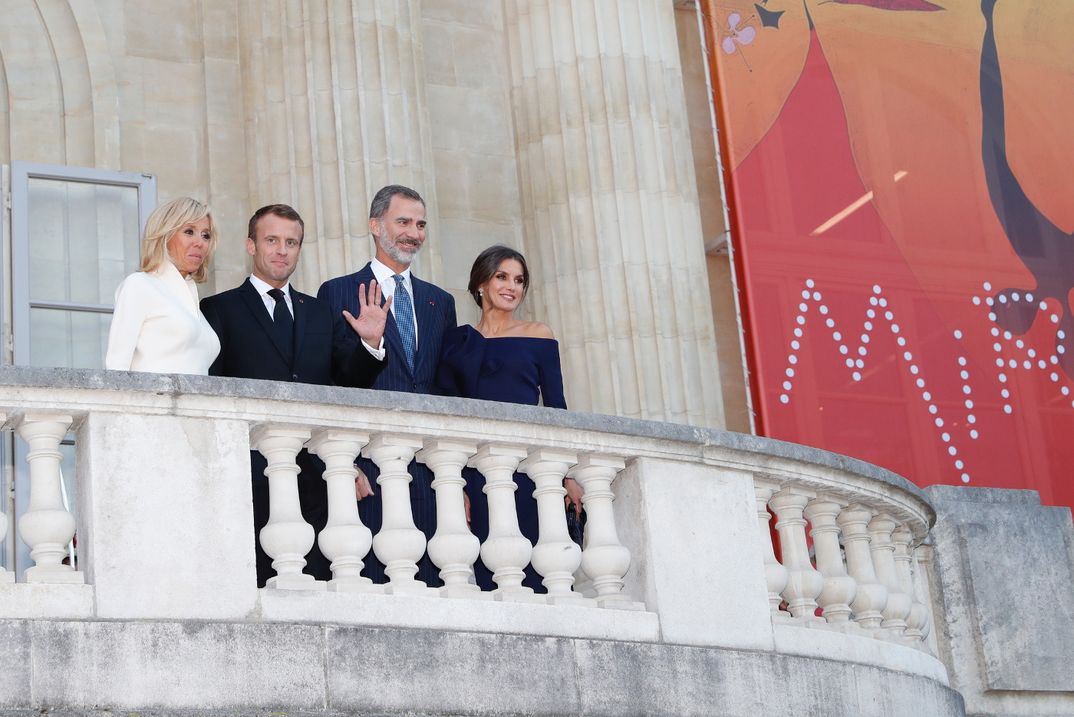 Reyes Felipe y Letizia con el Presidente de la República Francesa, Emmanuel Macron, y la Primera Dama, Brigitte Macron