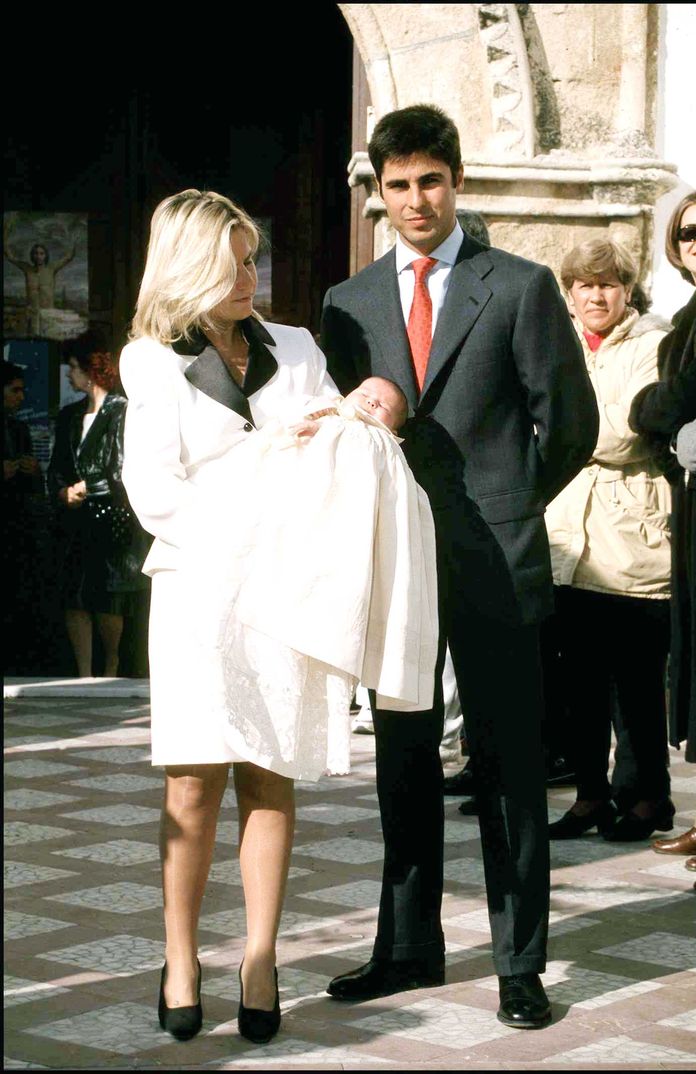 Eugenia Martínez de Irujo con Francisco Rivera - Bautizo de su hija Cayetana - 1999