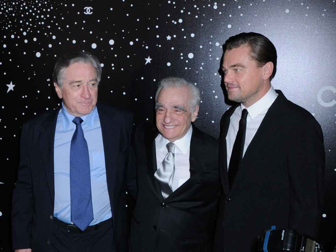 Robert de Niro con Martin Scorsese y Leonardo DiCaprio