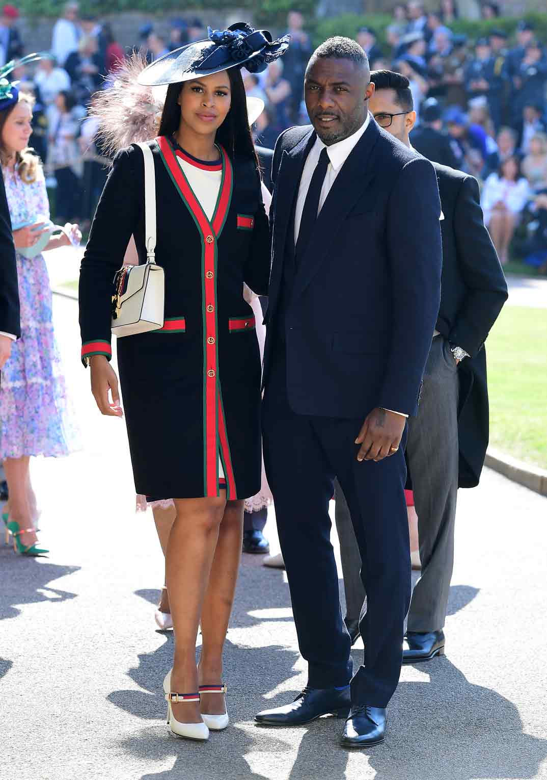 Idris Elba con Sabrina Dhowre en la boda del príncipe Harry y Meghan Markle