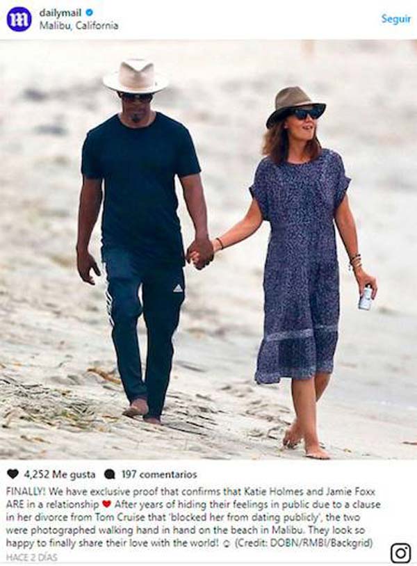 Katie Holmes y Jamie Foxx © Daily Mail/Redes Sociales