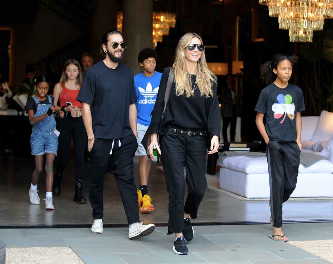 Heidi Klum y Tom Kaulitz con sus cuatro hijos