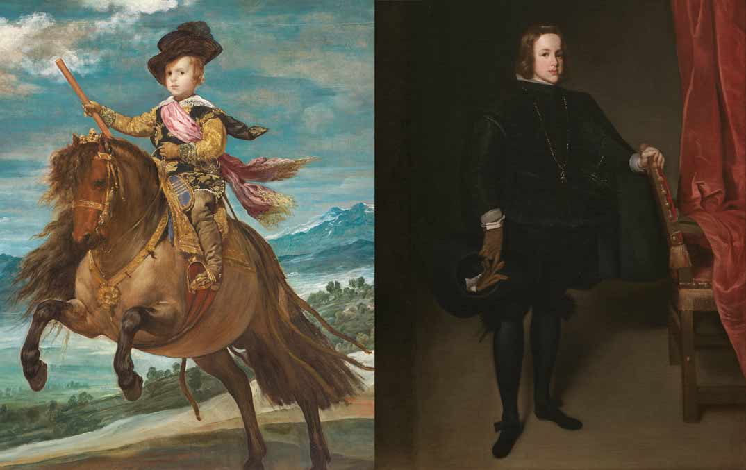 El príncipe Baltasar Carlos, a caballo, Velázquez, 1634-1635 El príncipe Baltasar Carlos, Juan Bautista Martínez del Mazo, 1645 Madrid, Museo Nacional del Prado
