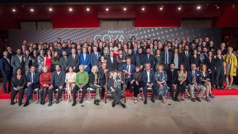 La foto de familia de los nominados a los Goya 2019