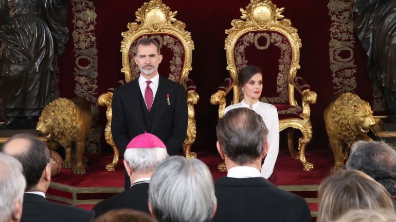 La elegancia de la reina Letizia en la tradicional recepción al Cuerpo Diplomático