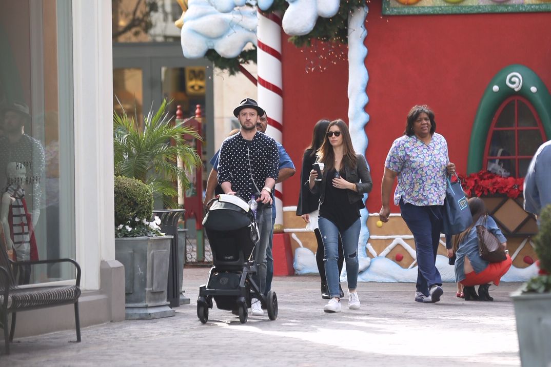 Justin Timberlake con Jessica Biel y su hijo Silas - 2015