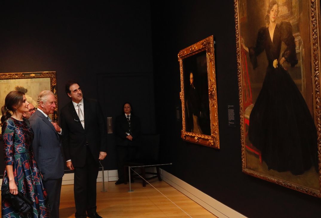 La Reina Letizia visita la exposición de Sorolla con el príncipe Carlos de Inglaterra © Casa S.M. El Rey