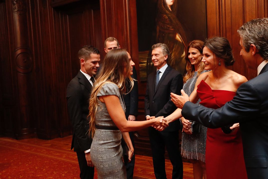 Los Reyes Felipe y Letizia con el Presidente de Argentina y su esposa - Cena Gala Buenos Aires © Casa S.M. El Rey