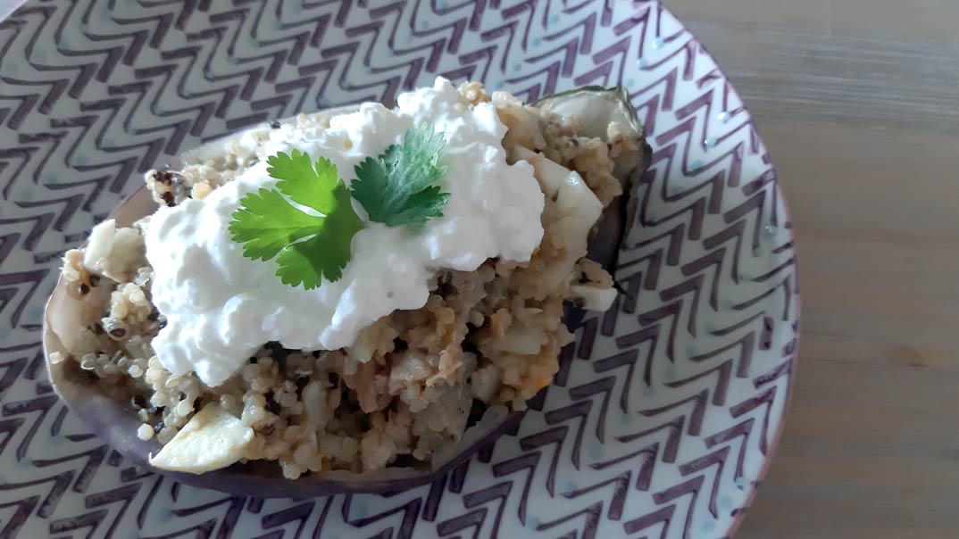 berenjenas rellenas de quinoa