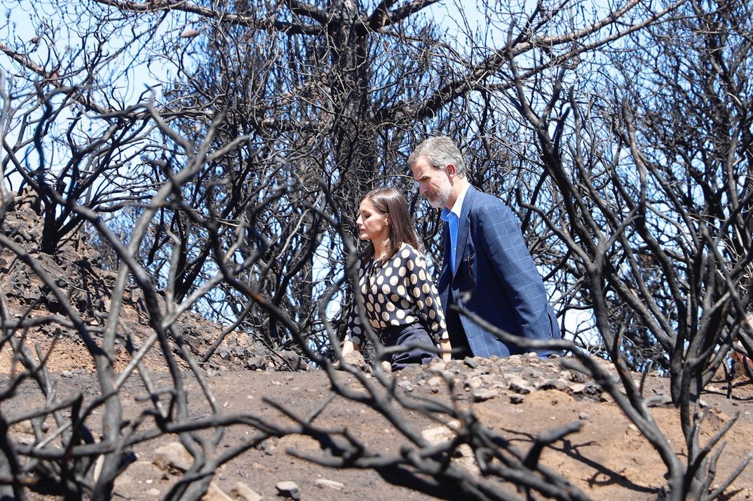 Reyes Felipe y Letizia - Visita a las zonas afectadas por los incendios en Gran Canaria © Casa S.M. El Rey