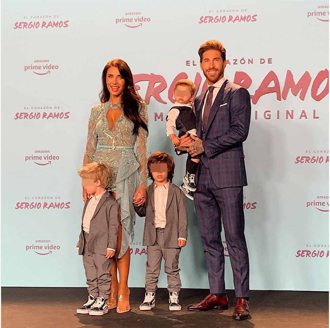 Sergio Ramos con Pilar Rubio y sus hijos © Instagram