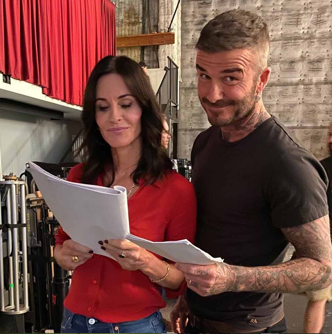 David Beckham y Courteney Cox © Instagram