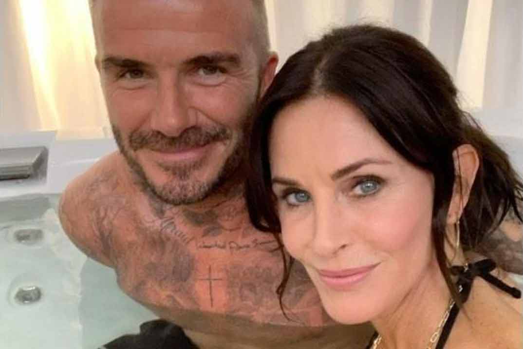 David Beckham y Courteney Cox © Instagram