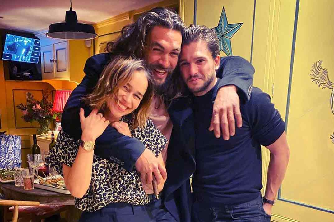 Emilia Clarke, Jason Momoa y Kit Harington © Instagram