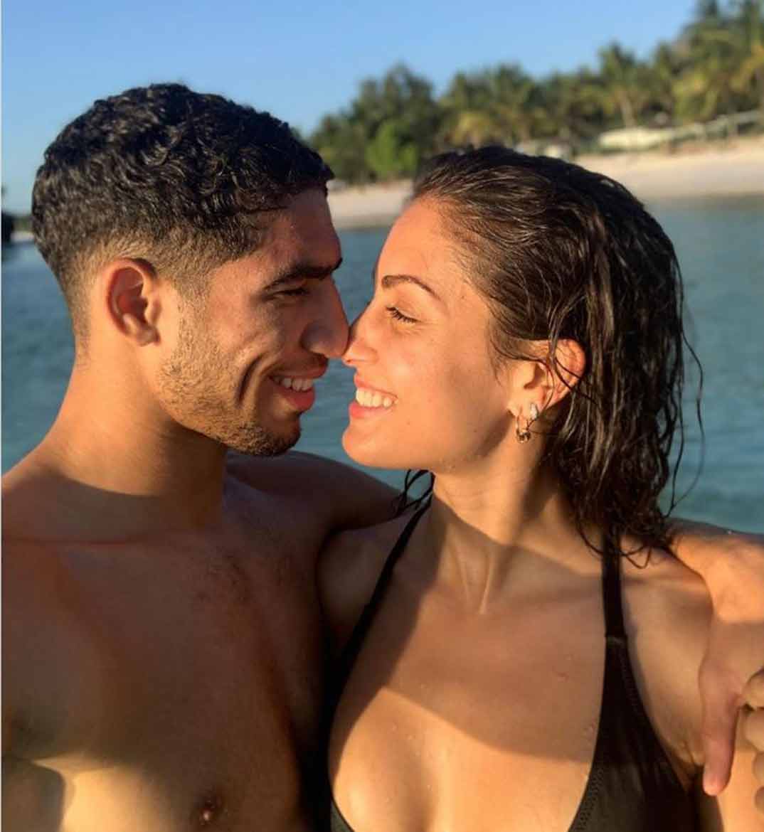 Hiba Abouk y Achraf Hakimi - Instagram