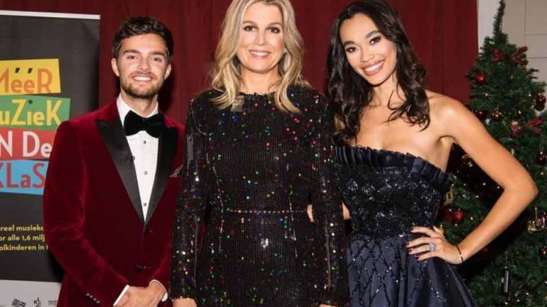 Máxima de Holanda, espectacular con un vestido de lentejuelas ideal para estas fechas