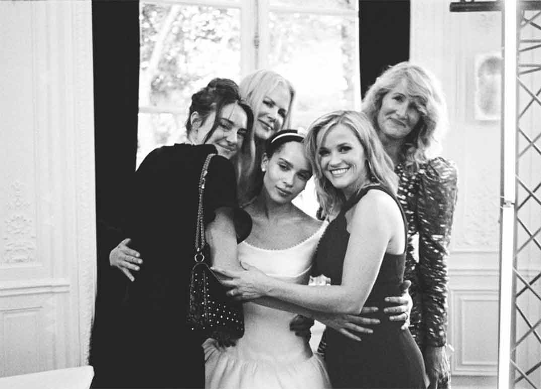 Nicole Kidman, Reese Witherspoon, Shailene Woodley y Laura Dern con Zoë Kravitz © Instagram