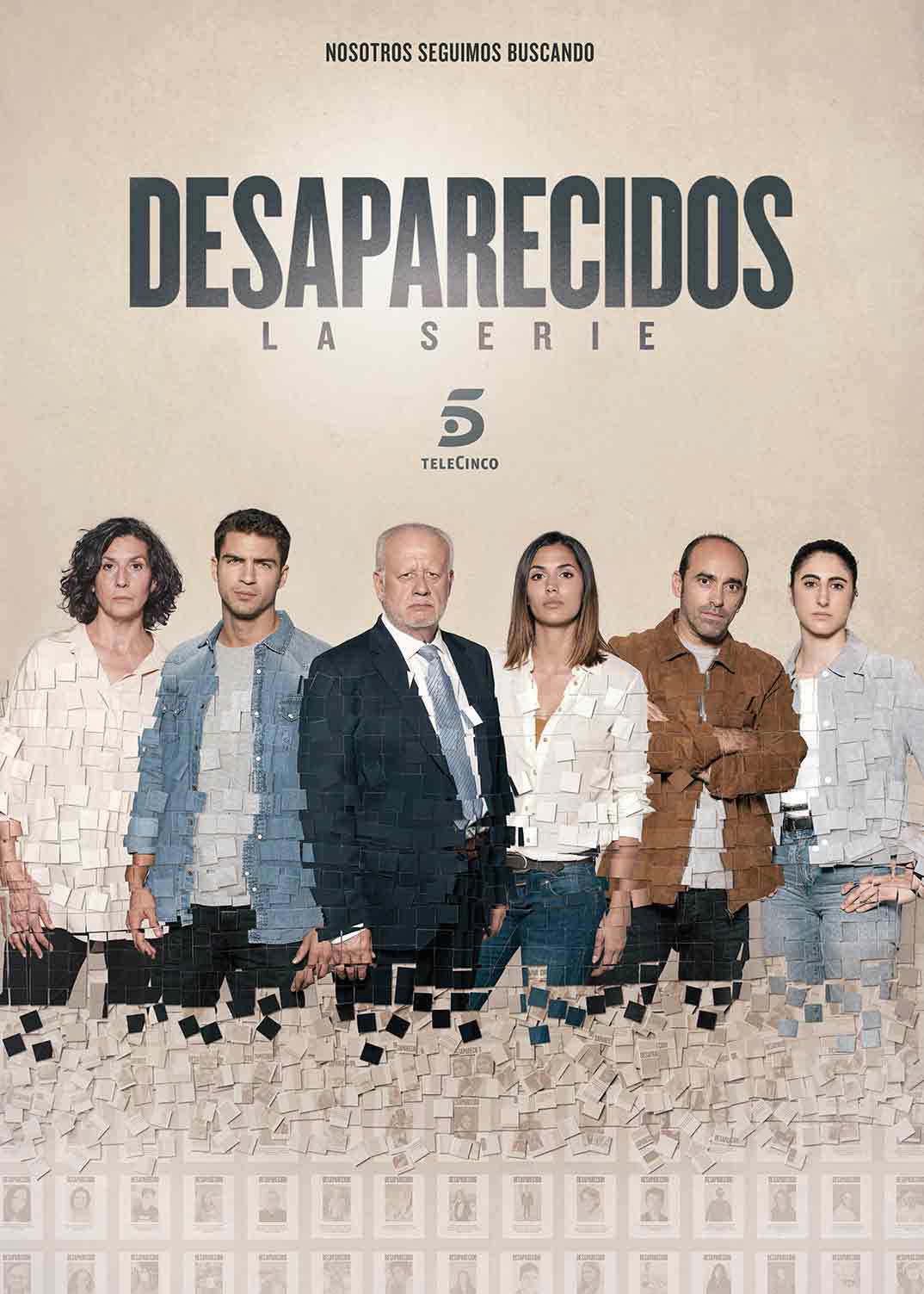 Michelle Calvó, Juan Echanove, Maxi Iglesias, Elvira Mínguez, Chani Martín y Amanda Ríos  - Desaparecidos © Mediaset