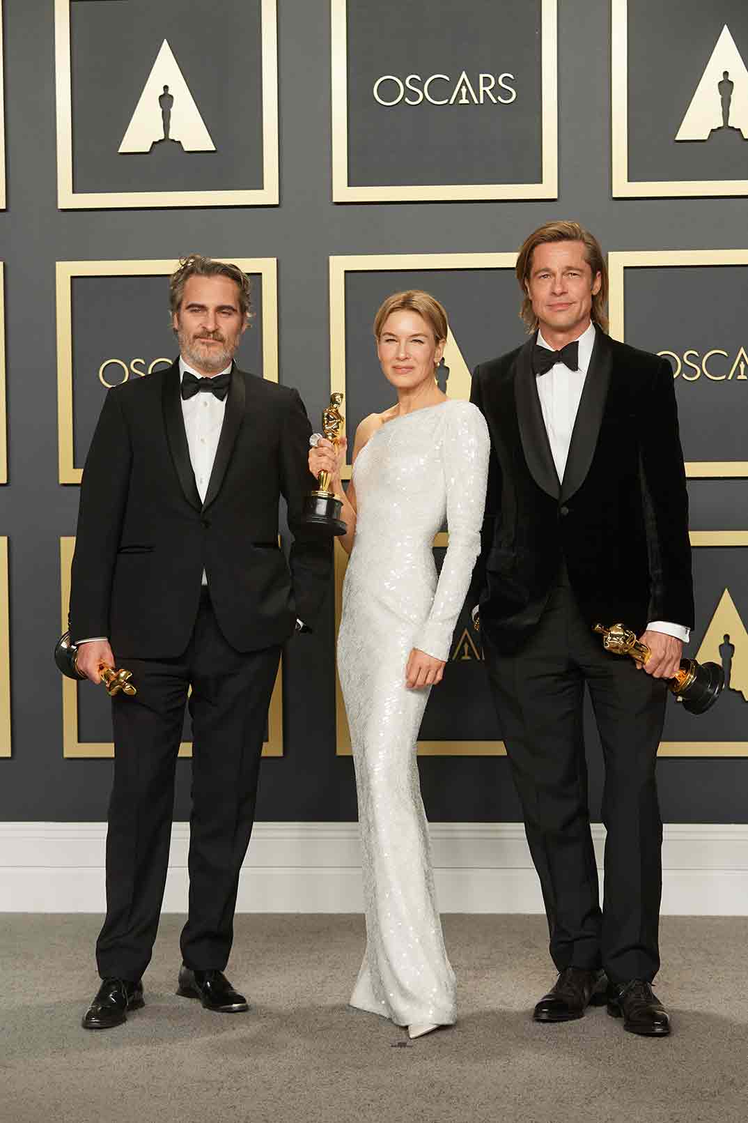 Joaquin Phoenix, Renee Zellwegger y Brad Pitt - Oscars 2020 © A.M.P.A.S.