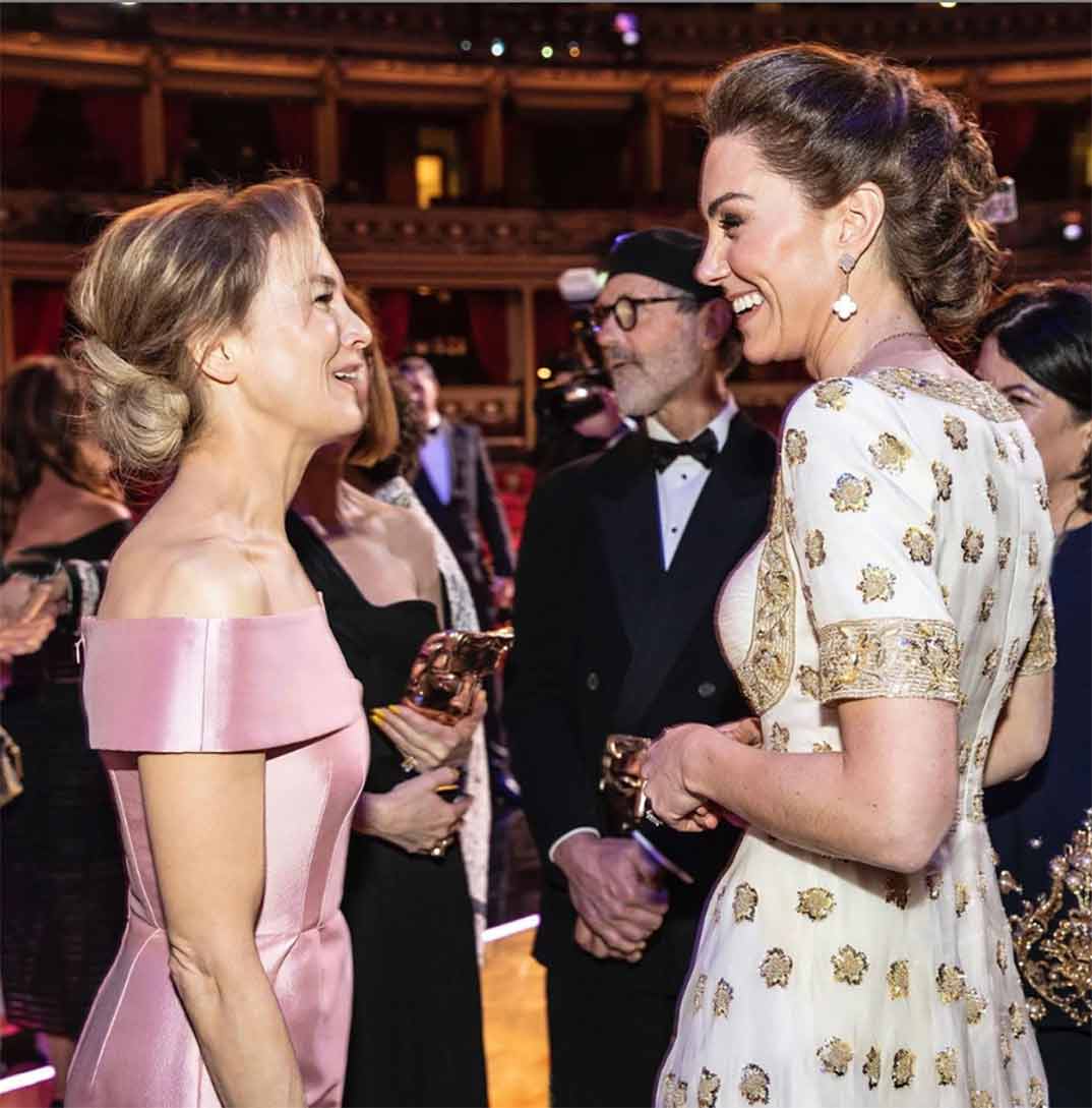 Kate Middleton con Renee Zellwegger - Premios Bafta 2020 © kesingtonroyal/Instagram
