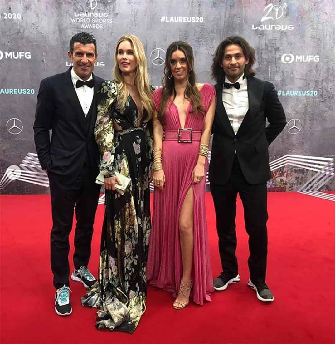 Ona Carbonell con su novio Pablo Ibáñez, Luis Figo y Helen Svedin © Instagram