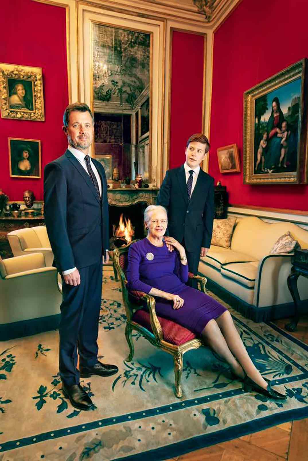 Reina Margarita de Dinamarca con el príncipe Federico y el príncipe Christian - foto: Per Morten Abrahamsen ©