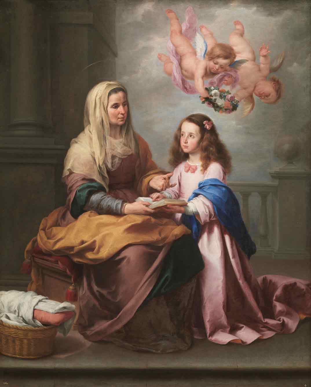Santa Ana enseñando a leer a la Virgen, Murillo. Museo Nacional del Prado