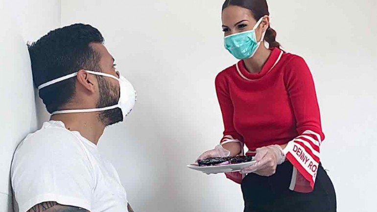 Tamara Gorro y Ezequiel Garay celebran con un baile el fin de su aislamiento por coronavirus