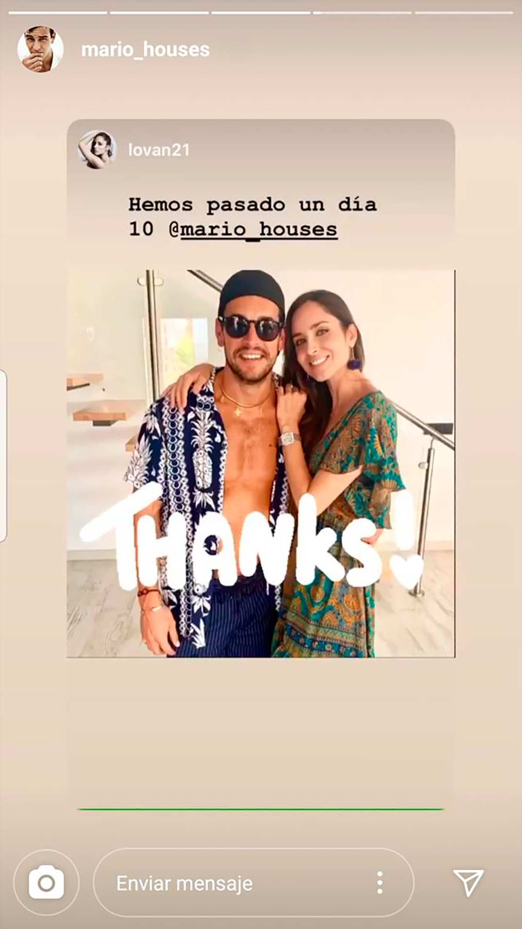 Mario Casas y Lorena Van Heerde © Instagram