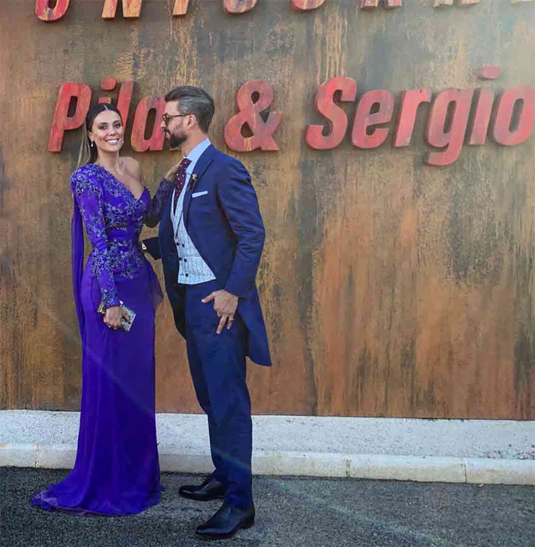 René Ramos y Lorena Gómez en la boda de Pilar Rubio y Sergio Ramos © Instagram