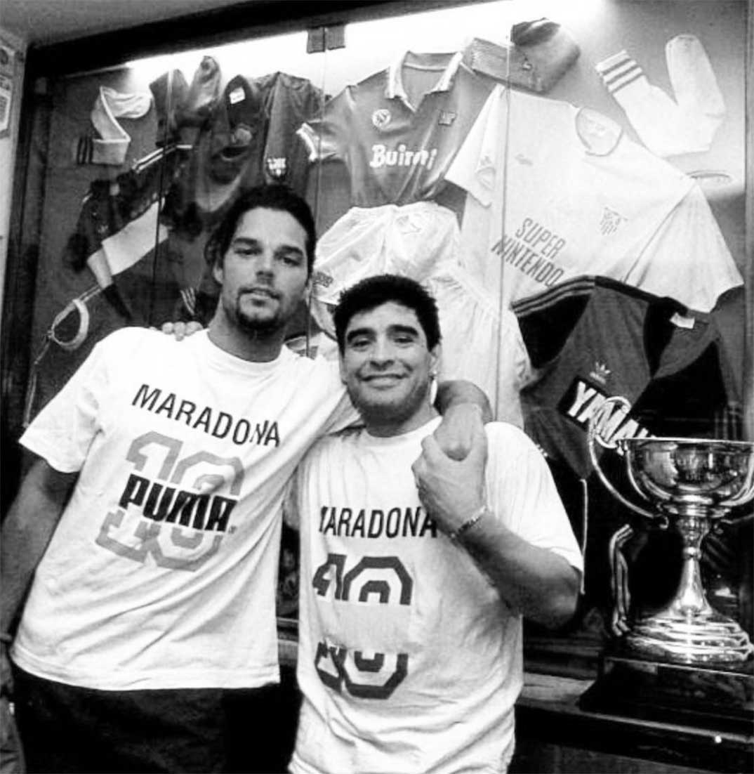 Maradona con Ricky Martin © Redes Sociales