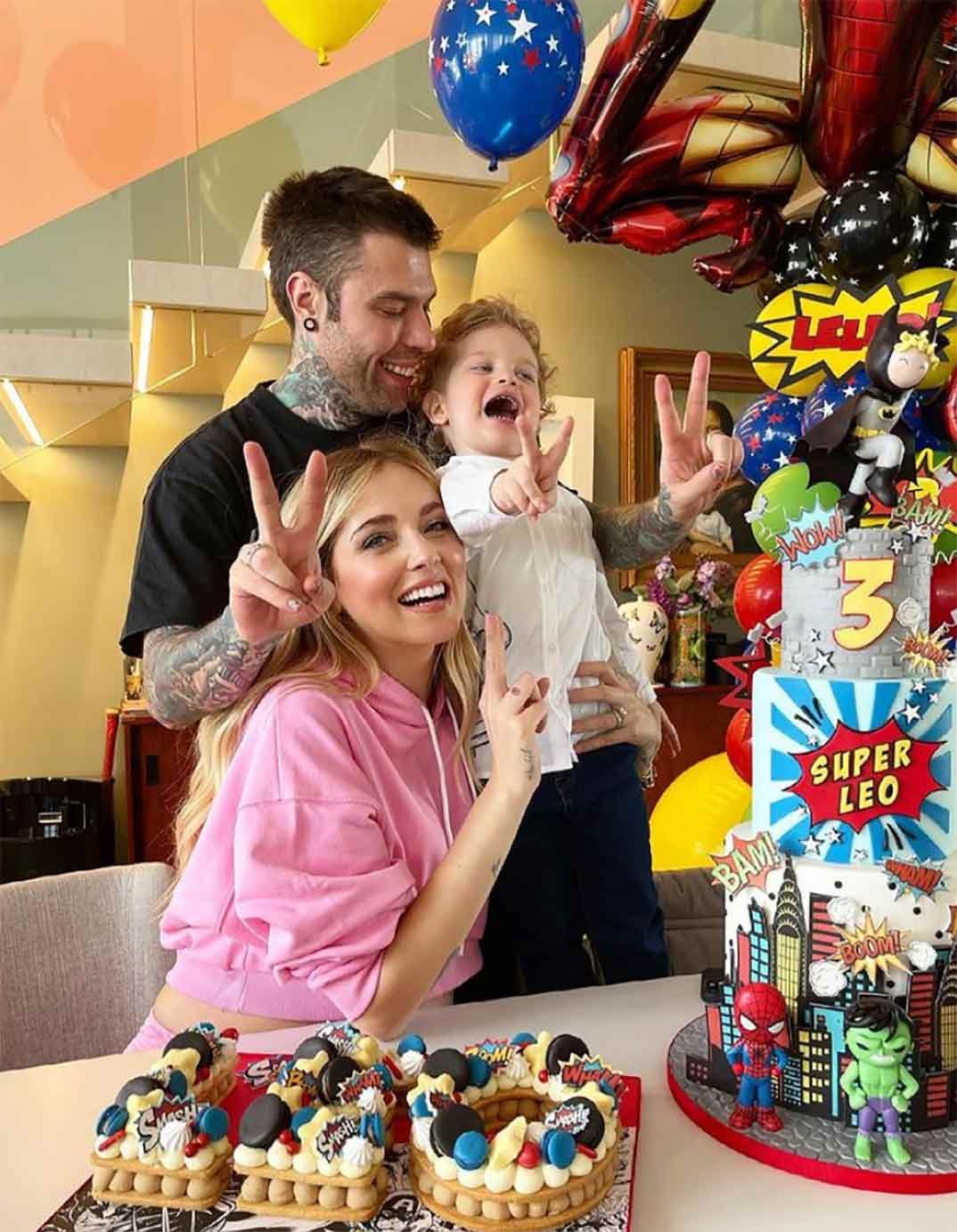 Chiara Ferragni con su hijo Leo y su marido Fedez © Instagram