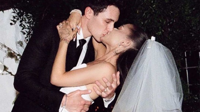 Así fue el vestido de novia Ariana Grande