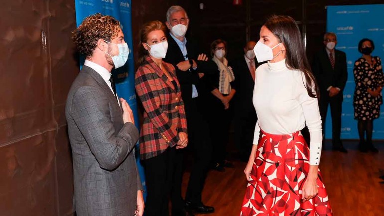 La reina Letizia coincide con David Bisbal en el 75º aniversario de Unicef