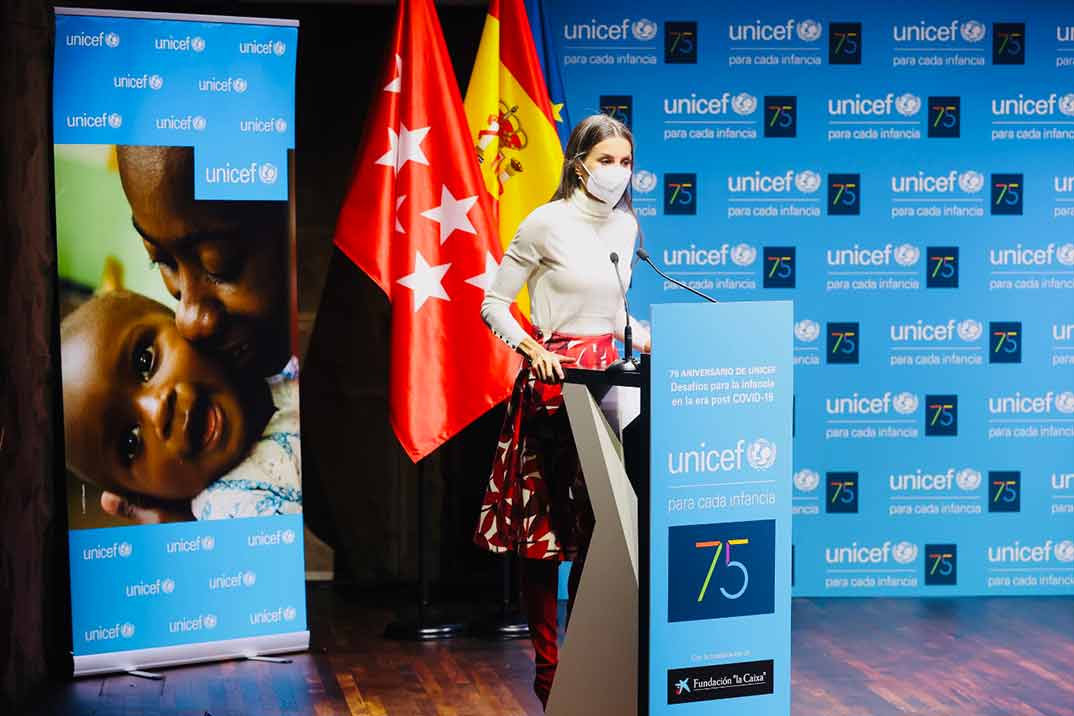 Reina Letizia y David Bisbal - 75º Aniversario UNICEF © Casa S.M. El Rey