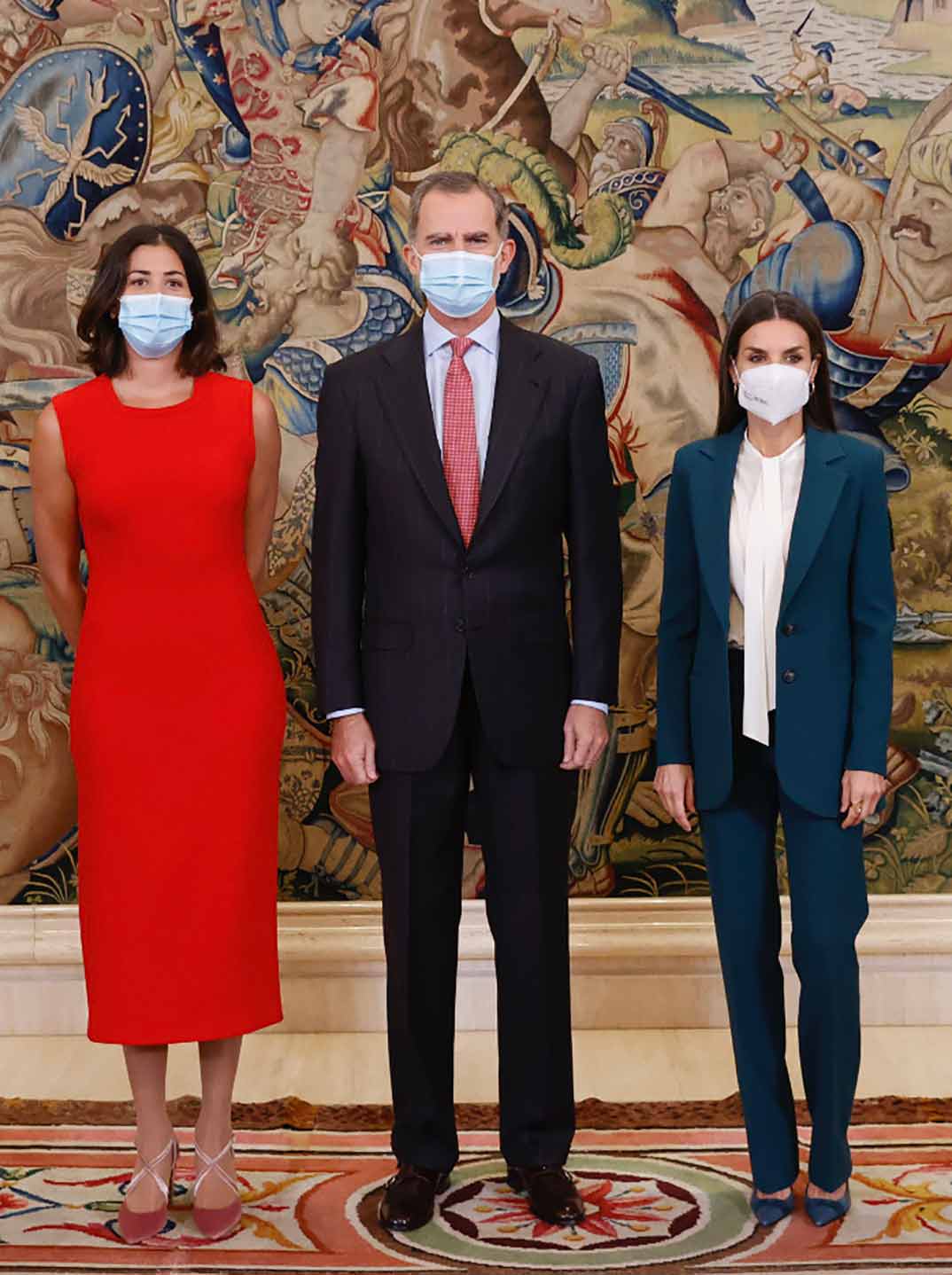 Reyes Felipe y Letizia con Garbiñe Muguruza © Casa S.M. El Rey