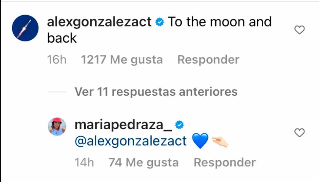 María Pedraza y Álex González © Instagram