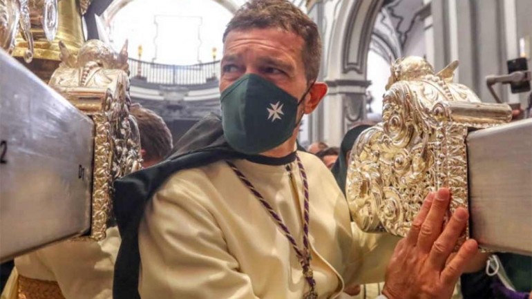 Antonio Banderas, emocionado en su vuelta a la Semana Santa de Málaga