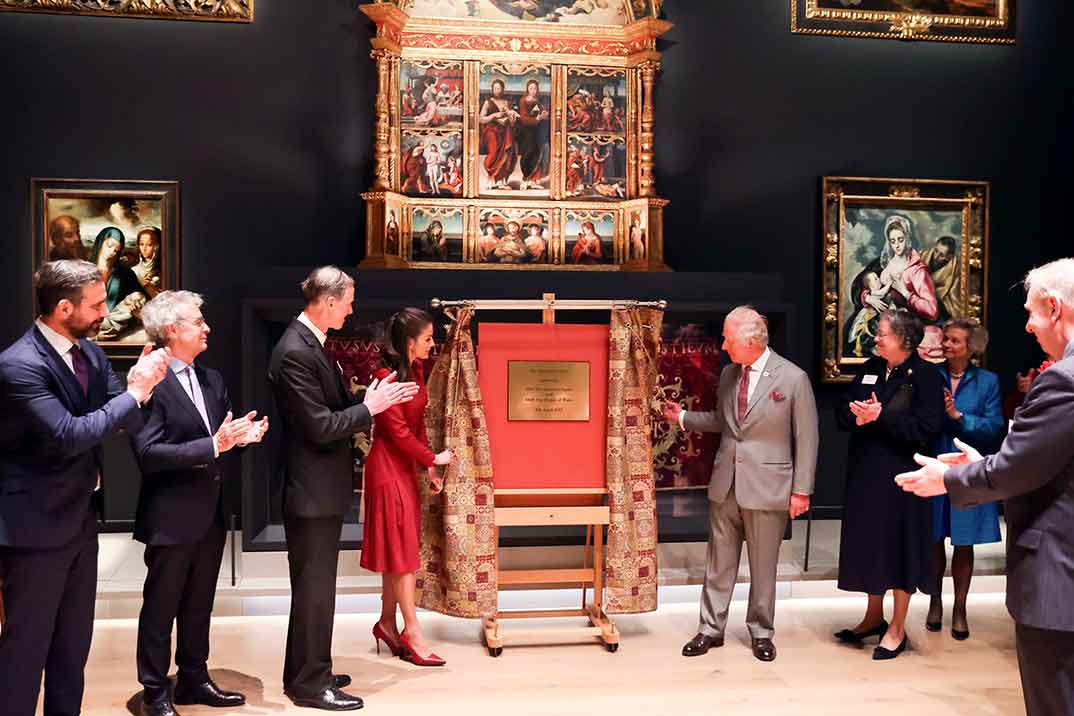 Reina Letizia y Carlos de Inglaterra - Spanish Gallery of Auckland Castle © Casa S.M. El Rey